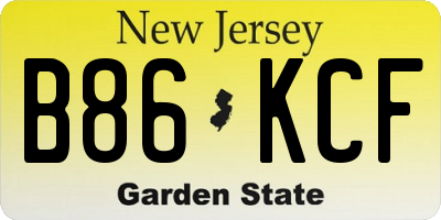 NJ license plate B86KCF