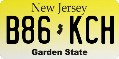 NJ license plate B86KCH