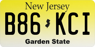 NJ license plate B86KCI