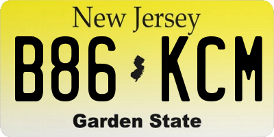 NJ license plate B86KCM