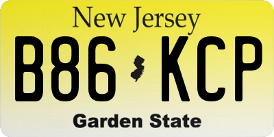 NJ license plate B86KCP