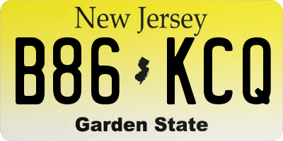 NJ license plate B86KCQ