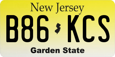 NJ license plate B86KCS