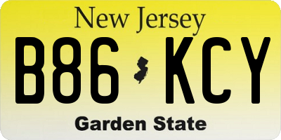 NJ license plate B86KCY