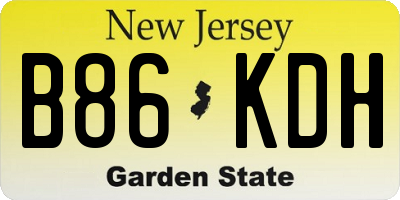 NJ license plate B86KDH