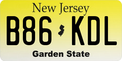 NJ license plate B86KDL