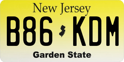 NJ license plate B86KDM