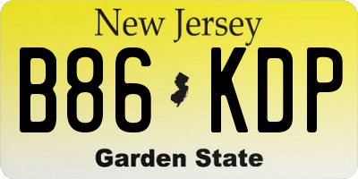 NJ license plate B86KDP