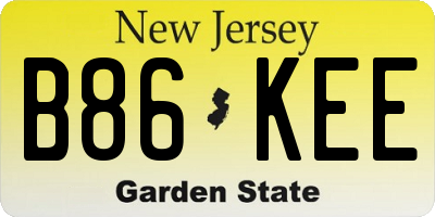 NJ license plate B86KEE