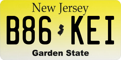 NJ license plate B86KEI