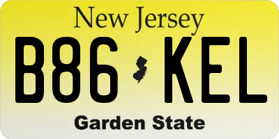 NJ license plate B86KEL