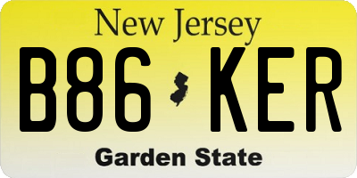 NJ license plate B86KER