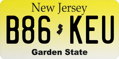 NJ license plate B86KEU