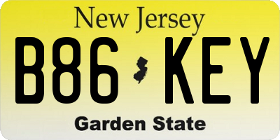 NJ license plate B86KEY