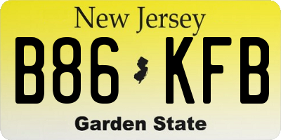 NJ license plate B86KFB