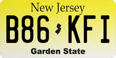 NJ license plate B86KFI