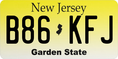 NJ license plate B86KFJ