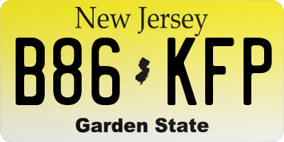 NJ license plate B86KFP