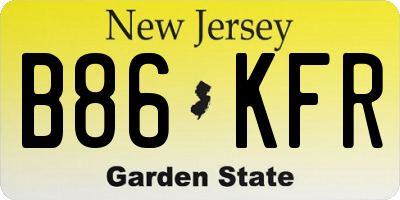 NJ license plate B86KFR