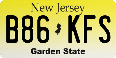 NJ license plate B86KFS