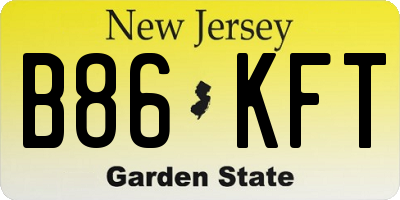 NJ license plate B86KFT