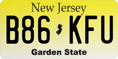 NJ license plate B86KFU