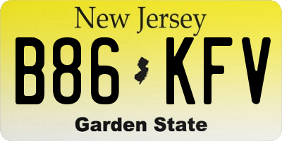 NJ license plate B86KFV