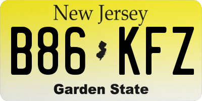 NJ license plate B86KFZ