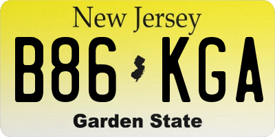 NJ license plate B86KGA