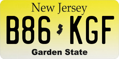 NJ license plate B86KGF