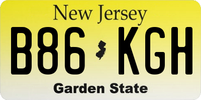 NJ license plate B86KGH