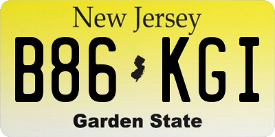 NJ license plate B86KGI