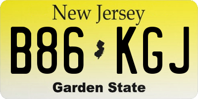 NJ license plate B86KGJ