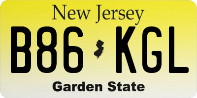 NJ license plate B86KGL
