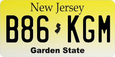 NJ license plate B86KGM