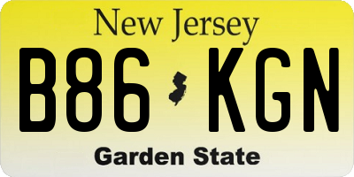 NJ license plate B86KGN