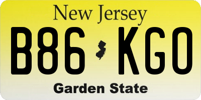 NJ license plate B86KGO