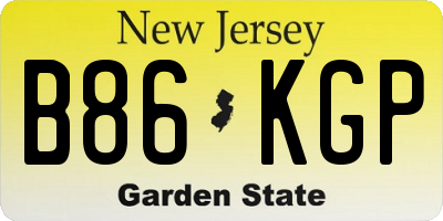 NJ license plate B86KGP