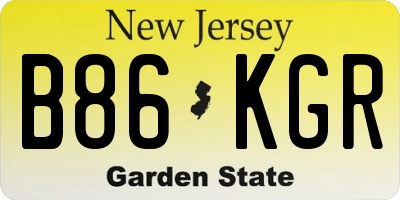 NJ license plate B86KGR