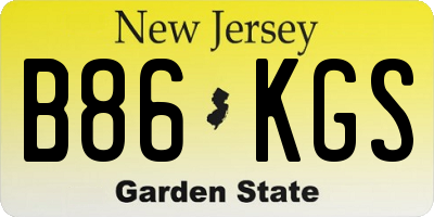 NJ license plate B86KGS