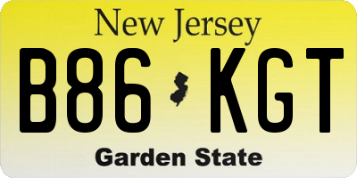 NJ license plate B86KGT