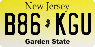 NJ license plate B86KGU