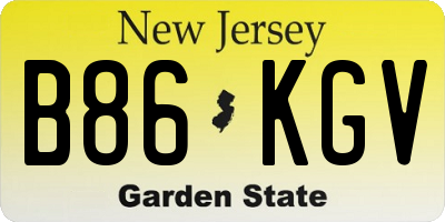 NJ license plate B86KGV