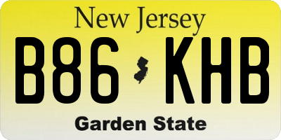 NJ license plate B86KHB