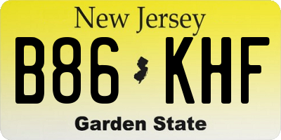 NJ license plate B86KHF