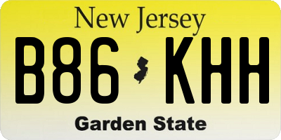 NJ license plate B86KHH