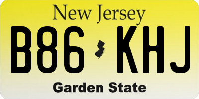NJ license plate B86KHJ