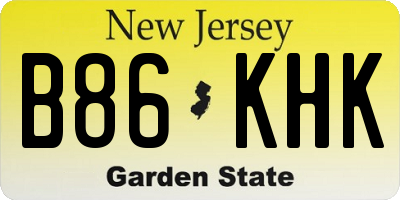 NJ license plate B86KHK