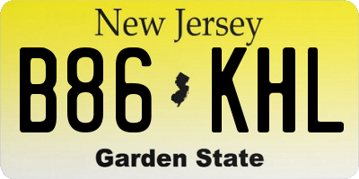 NJ license plate B86KHL