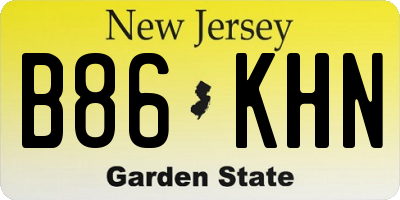 NJ license plate B86KHN